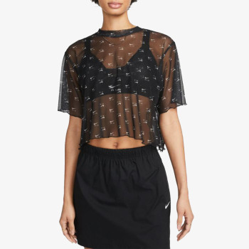 W NSW AIR AOP MESH SS CROP TOP