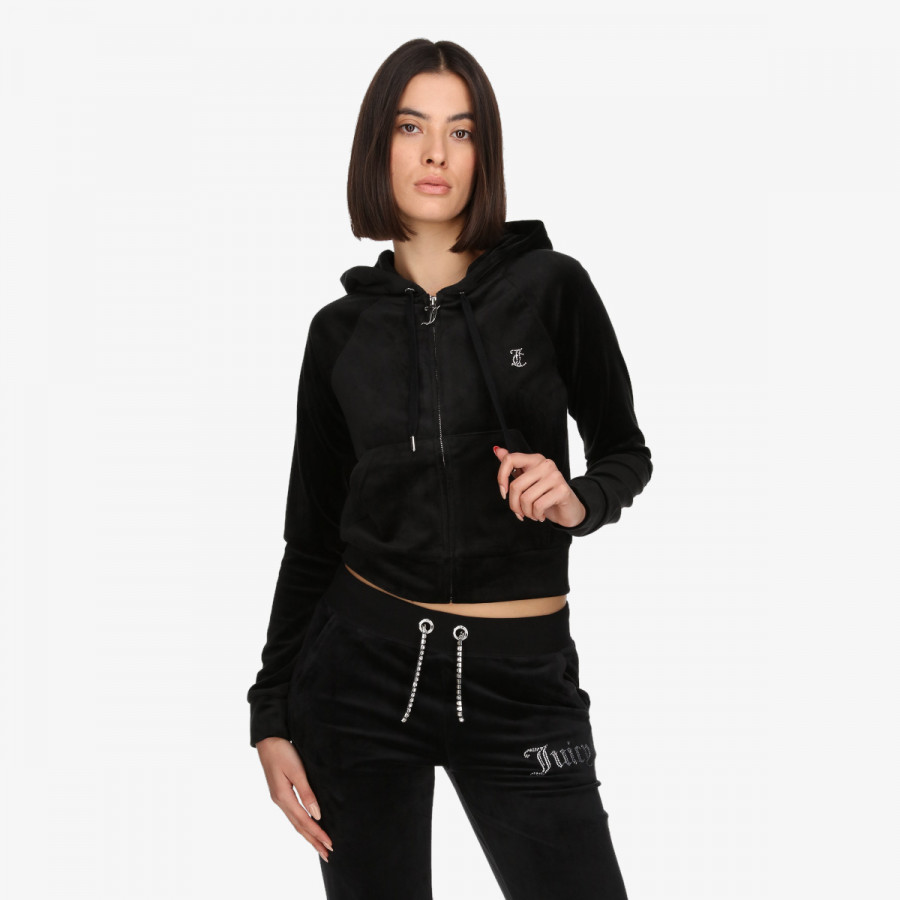 Juicy Couture Bluza CLASSIC VELOUR HOODIE WITH JUICY  LOGO 