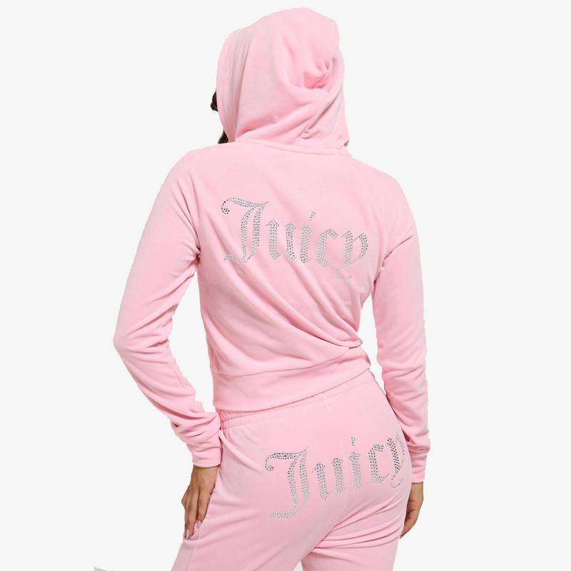 Juicy Couture Bluza CLASSIC VELOUR HOODIE WITH JUICY  LOGO 
