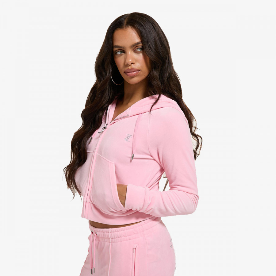 Juicy Couture Bluza CLASSIC VELOUR HOODIE WITH JUICY  LOGO 